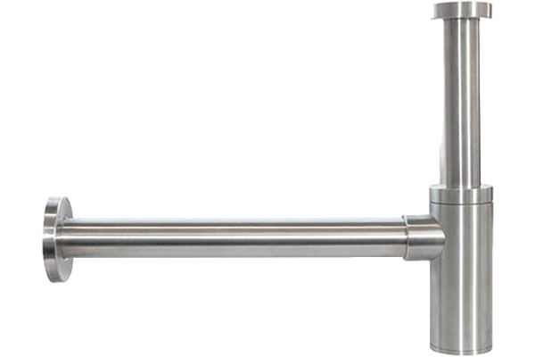 Сифон для раковины Remer SS958L сталь, выпуск боковой