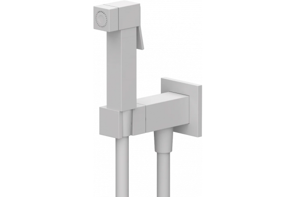 Гигиенический душ Remer Absolute Q64BO белый матовый, С ВНУТРЕННЕЙ ЧАСТЬЮ, штанга 15 см, шланг пластиковый 120 см