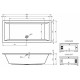 Акриловая ванна Riho Lusso 200x90 пристенная, прямоугольная, объем 390 л.