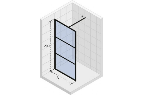Душевая перегородка Riho Grid GB400 140 см стекло прозрачное, профиль черный