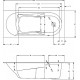 Акриловая ванна Riho Bathtubs Lazy 170х75 R прямоугольная, пристенная