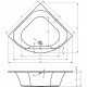 Акриловая ванна Riho Atlanta 140x140 пристенная, четверть круга, объем 340 л.