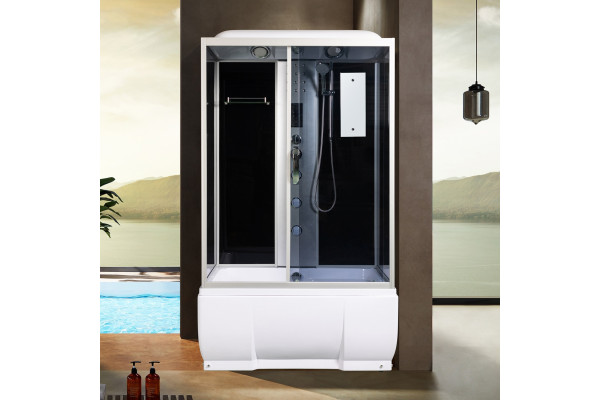 Душевая кабина River Vitim 120/80/50 ТН прямоугольная, поддон глубокий, стекло тонированное