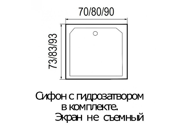 Акриловый поддон для душа River Moero 70x73х14  прямоугольный,  в современном стиле
