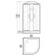 Душевая кабина River Nara Light 80x80х210 МТ профиль хром, стекло матовое, четверть круга, поддон низкий