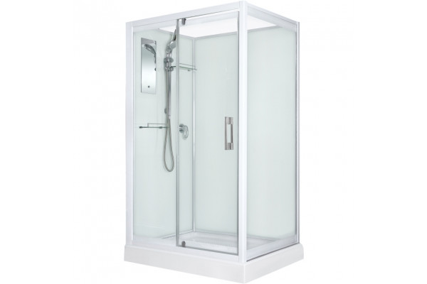 Душевая кабина River Tana 120x90 Б/К профиль белый, стекло прозрачное, прямоугольная, поддон низкий