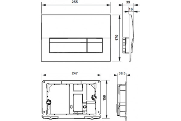 Комплект Roca Gap 893104100 подвесной унитаз + инсталляция + кнопка