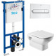 Комплект Система инсталляции для унитазов Roca DUPLO WC 890090020 + Кнопка смыва Roca PL1 Dual хром + Крышка-сиденье Roca Dama Senso ZRU9302820 c микролифтом, петли хром + Унитаз подвесной Roca Dama Senso 346517000, цвет белый, бачок 3/6 л