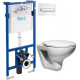 Комплект Система инсталляции для унитазов Roca DUPLO WC 890090020 + Кнопка смыва Roca PL1 Dual хром + Крышка-сиденье Roca Mateo ZRU9302822 с микролифтом, петли хром + Унитаз подвесной Roca Mateo 7346200000, цвет белый, бачок 3/6 л