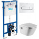 Комплект Система инсталляции для унитазов Roca DUPLO WC 890090020 + Кнопка смыва Roca PL1 Dual хром + Крышка-сиденье Roca Gap 801472004 с микролифтом, петли хром + Унитаз подвесной Roca Gap 34647L000, цвет белый, бачок 3/6 л