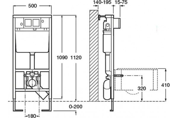 Комплект Система инсталляции для унитазов Roca DUPLO WC 890090020 + Кнопка смыва Roca PL1 Dual хром + Крышка-сиденье Roca Gap 801472004 с микролифтом, петли хром + Унитаз подвесной Roca Gap 34647L000, цвет белый, бачок 3/6 л