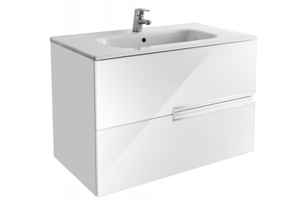 Тумба с раковиной Roca Victoria Nord Ice Edition 80 белая, с ящиками, подвесная