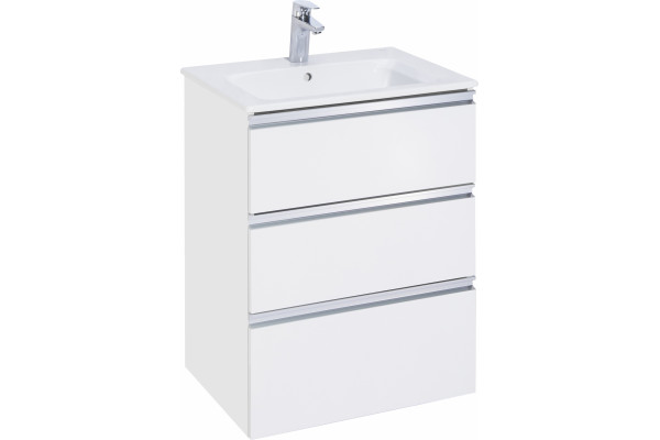 Тумба для комплекта Roca The Gap 60, 3 ящика, белый глянец, подвесная, с доводчиками