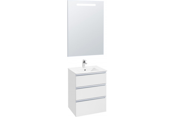 Тумба для комплекта Roca The Gap 60, 3 ящика, белый глянец, подвесная, с доводчиками