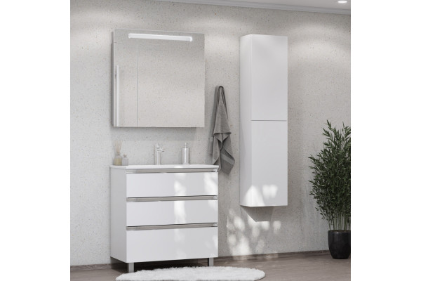 Мебель для ванной Roca The Gap 80, 3 ящика, белый глянец, подвесная, с доводчиками