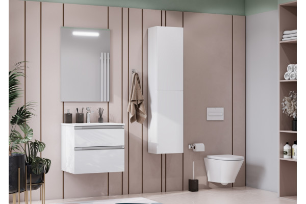 Мебель для ванной Roca The Gap 60, 2 ящика, белый глянец, подвесная, с доводчиками