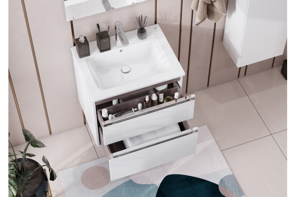 Мебель для ванной Roca The Gap 60, 2 ящика, белый глянец, подвесная, с доводчиками
