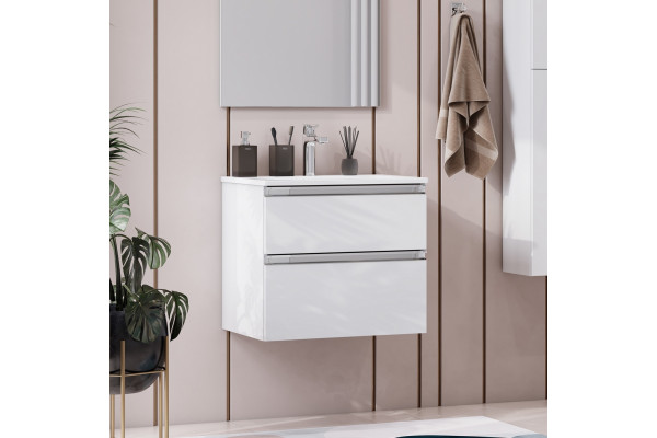Мебель для ванной Roca The Gap 60, 2 ящика, белый глянец, подвесная, с доводчиками