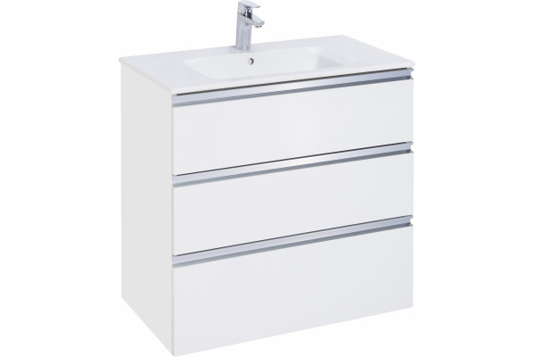 Тумба с раковиной Roca The Gap 80, 3 ящика, белый глянец, подвесная, с доводчиками