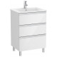 Тумба с раковиной Roca The Gap 60, 3 ящика, белый глянец, подвесная, с доводчиками