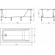 Акриловая ванна Roca Easy 170x70 см пристенная, прямоугольная, объем 240 л.