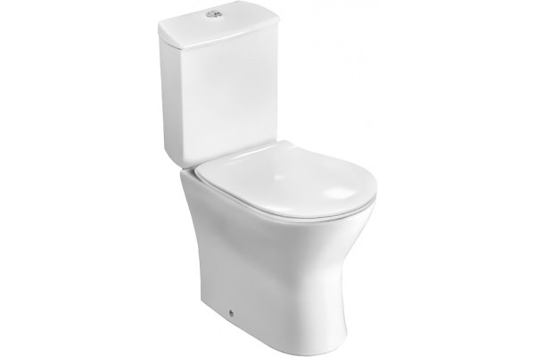 Унитаз напольный Roca Leon 7342649000 белый, овальный, антивсплеск, 36x66.5 см