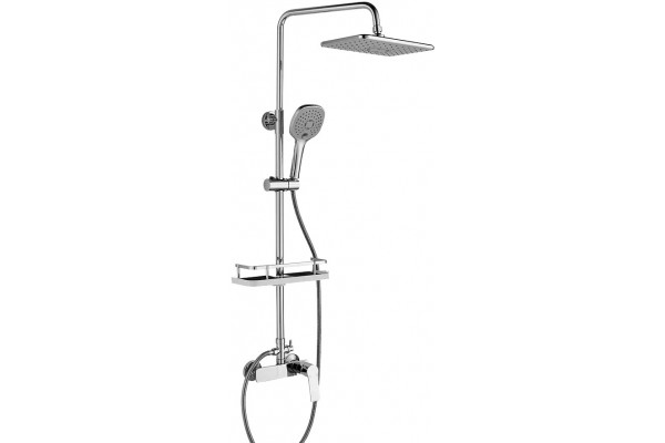 Душевая стойка Rossinka RS27 RS27-45 хром, штанга 93 см, шланг двойная оплетка, металлический 150 см