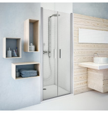 Душевая дверь Roth TOWER LINE 80х201 профиль серебро, стекло прозрачное, распашная