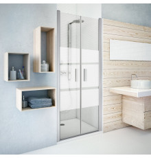 Душевая дверь Roth TOWER LINE 80х201 профиль серебро, стекло матовое, распашная