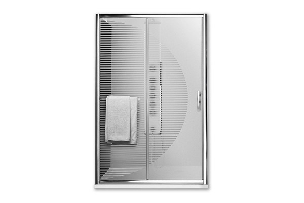 Душевая дверь Roth PROXIMA 120х200 профиль хром, стекло с рисунком, раздвижная