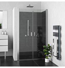 Душевая дверь Roth LEGA LIFT 90х195 профиль хром, стекло прозрачное, распашная