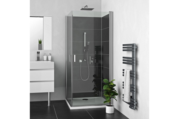 Душевая дверь Roth LEGA LIFT 80х195 профиль хром, стекло прозрачное, распашная