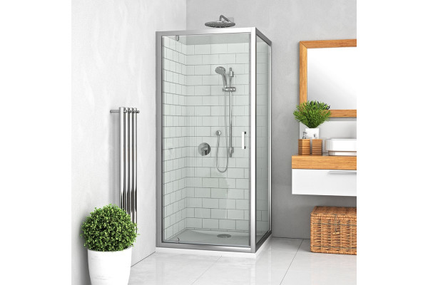 Душевая дверь Roth LEGA 80х190 профиль хром, стекло прозрачное, распашная