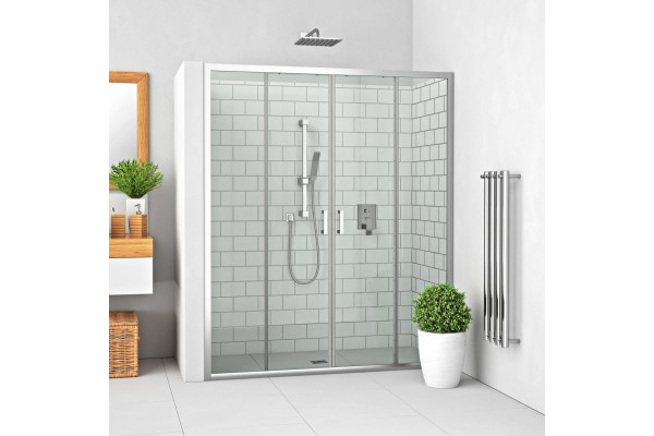 Душевая дверь Roth LEGA 140х190 профиль хром, стекло прозрачное, раздвижная