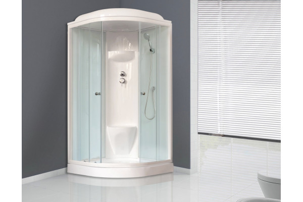 Душевая кабина Royal Bath RB 90HK6-WT четверть круга, поддон низкий, стекло прозрачное
