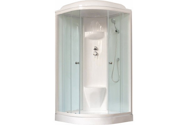 Душевая кабина Royal Bath RB 100HK6-WT четверть круга, поддон низкий, стекло прозрачное