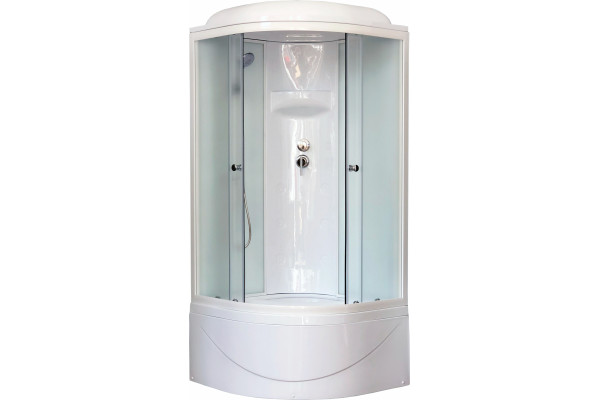 Душевая кабина Royal Bath RB 90BK6-WC четверть круга, поддон глубокий, стекло рифленое