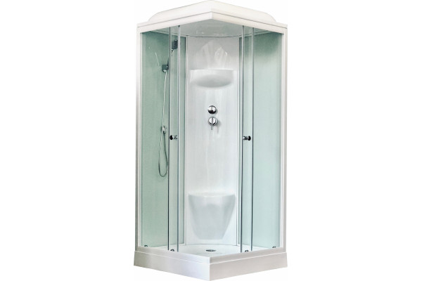 Душевая кабина Royal Bath RB 90HP6-WT квадратная, поддон низкий, стекло прозрачное