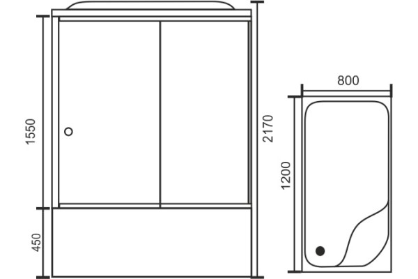 Душевая кабина Royal Bath RB 8120BP1-T R прямоугольная, поддон глубокий