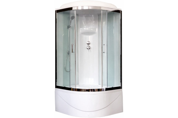 Душевая кабина Royal Bath RB 90BK6-WT-CH четверть круга, поддон глубокий