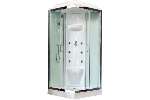 Душевая кабина Royal Bath RB 80НР7-WT-СН квадратная, поддон низкий