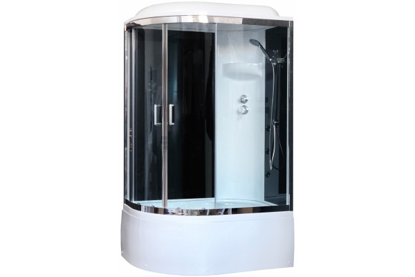 Душевая кабина Royal Bath RB 8120ВК6-ВT-CH R прямоугольная-асимметричная, поддон глубокий