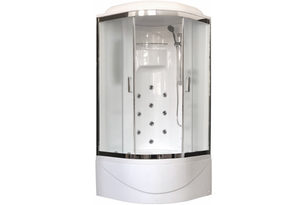 Душевая кабина Royal Bath RB 90NRW-С-CH четверть круга, поддон глубокий, с гидромассажем