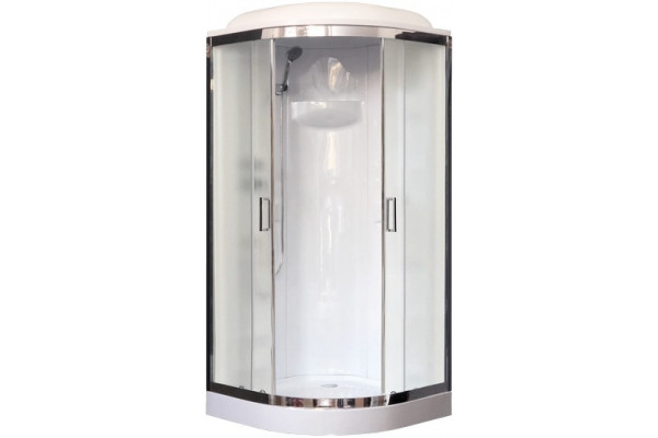 Душевая кабина Royal Bath RB 90HK1-M-CH четверть круга, поддон низкий, стекло рифленое