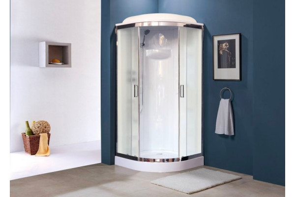 Душевая кабина Royal Bath RB 90HK1-M-CH четверть круга, поддон низкий, стекло рифленое