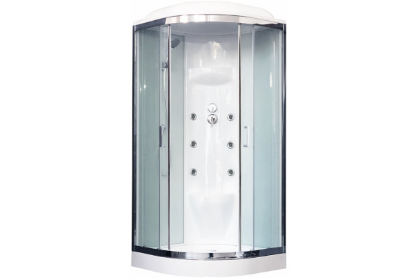 Душевая кабина Royal Bath RB 90HK7-WT-CH четверть круга, поддон низкий