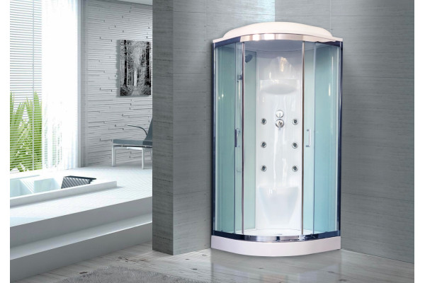 Душевая кабина Royal Bath RB 90HK7-WT-CH четверть круга, поддон низкий