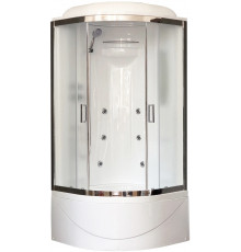 Душевая кабина Royal Bath RB 90BK2-M-CH четверть круга, поддон глубокий, с гидромассажем