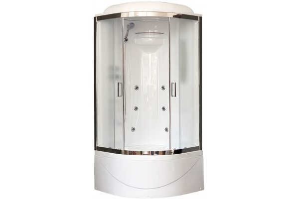 Душевая кабина Royal Bath RB 90BK2-M-CH четверть круга, поддон глубокий, с гидромассажем