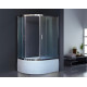 Душевой уголок Royal Bath RB 8120BK-C-CH R, с поддоном, прямоугольный-асимметричный, двери раздвижные